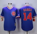 mlb chicago cubs #14 ernie banks blue cooperstown stitched jerseys