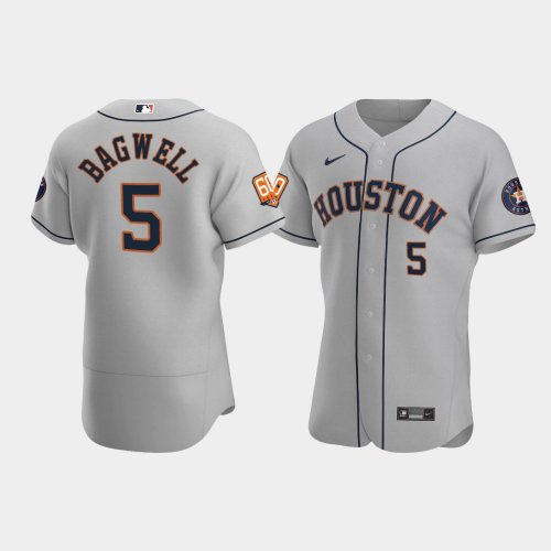 Men\'s Houston Astros #5 Jeff Bagwell 60th Anniversary Authentic Gray Jersey