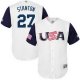Men's USA Baseball #27 Giancarlo Stanton Majestic White 2017 World Baseball Classic Stitched Jersey