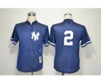 mlb new york yankees #2 m&n blue jerseys