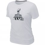 Women NFL Super Bowl XLVII Logo White T-Shirt