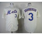 mlb new york mets #3 granderson cream jerseys [blue strip]