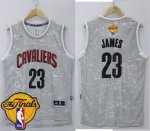 nba cleveland cavaliers #23 lebron james grey city light the finals patch stitched jerseys