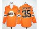 mlb san francisco giants #35 brandon crawford orange long sleeve stitched jerseys