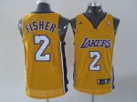 Basketball Jerseys los angeles lakers #2 flsher yellow(fans edit