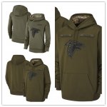 Football Atlanta Falcons Olive Salute to Service Sideline Therma Performance Pullover Hoodie