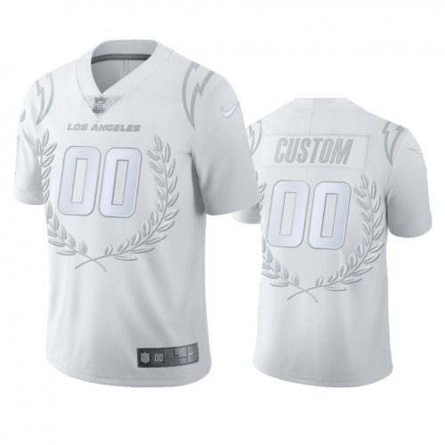 Los Angeles Chargers Custom White Platinum Limited Jersey - Men\'s