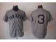 mlb new york yankees #3 m&n grey jerseys