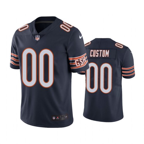 Chicago Bears #00 Men\'s Navy Custom Color Rush Limited Jersey