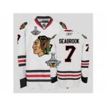 nhl chicago blackhawks #7 seabrook white [2013 stanley cup champ