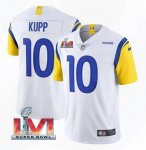 Football Los Angeles Rams #10 Cooper Kupp 2022 White Super Bowl Lvi Vapor Limited Stitched Jersey