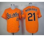 mlb baltimore orioles #21 markakis orange jerseys