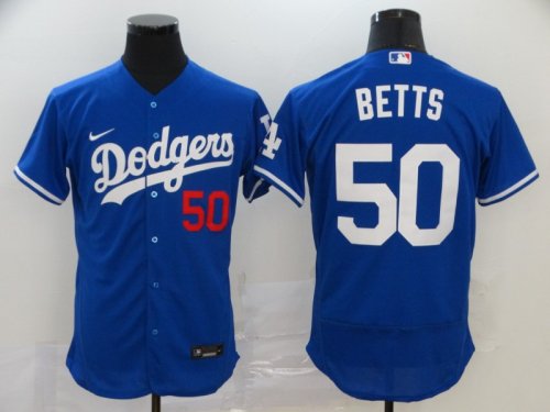 Men\'s Los Angeles Dodgers #50 Mookie Betts Roaly 2020 Stitched Baseball Jersey