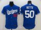 Men's Los Angeles Dodgers #50 Mookie Betts Roaly 2020 Stitched Baseball Jersey