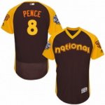 men's majesticsan francisco giants #8 hunter pence brown 2016 all star national league bp authentic collection flex base mlb jerseys
