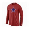 nike nfl dallas cowboys logo long sleeve t-shirt red