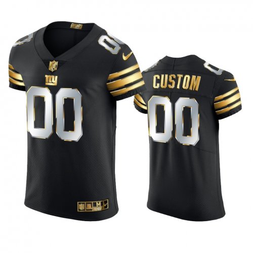 New York Giants Custom Black 2020-21 Golden Edition Elite Jersey - Men\'s