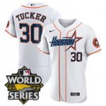 Men's Houston Astros #30 Kyle Tucker World Series Stitched White Special Flex Base Jersey
