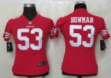 nike women nfl san francisco 49ers #53 bowman red jerseys