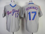mlb new york mets #17 hernandez grey m&n jerseys