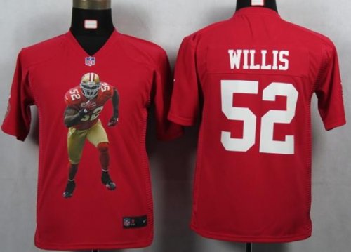 nike youth nfl san francisco 49ers #52 willis red jerseys [portr