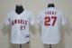 youth mlb los angeles angels #27 trout white jerseys