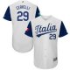 Men's Italy Baseball #29 Francisco Cervelli Majestic White 2017 World Baseball Classic Stitched Jersey