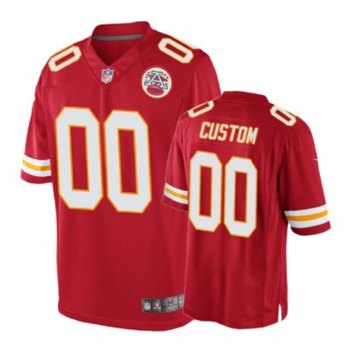 Kansas City Chiefs #00 Custom Red Nike Game Jersey - Men\'s