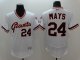 mlb san francisco giants #24 willie mays majestic white flexbase authentic collection cooperstown jerseys