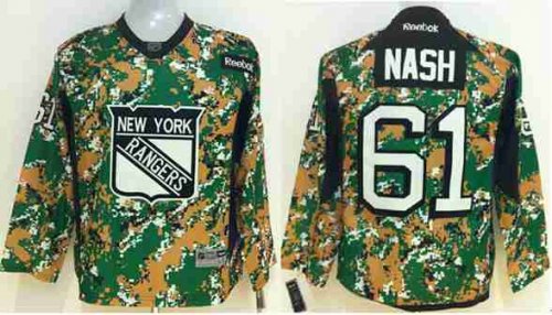 youth nhl new york rangers #61 nash camo jerseys
