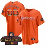 Houston Astros MEXICO 2022 Champions Orange Space City Mexico Cool Base Stitched Jerseys