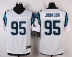 nike carolina panthers #95 johnson white elite jerseys