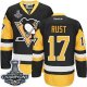 Men Pittsburgh Penguins #17 Bryan Rust Black Alternate 2017 Stanley Cup Finals Champions Stitched NHL Jersey