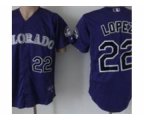 mlb colorado rockies #22 lopez purple jerseys