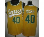 nba seattle supersonics #40 kemp yellow jerseys
