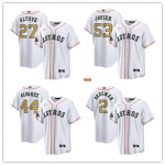 Houston Astros White And Gold 2023 Gold Collection Replica Player Jersey