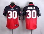 Men's Houston Texans #30 Kevin Johnson Blue and Red Elite Fadeaway Fashion II Nike NFL Jerseys