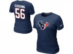 Women Nike Houston Texans #56 Cushing Name & Number blue T-Shirt