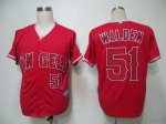 MLB Jerseys Los Angeles Angels 51 Walden Red Cool Base