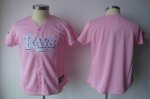 women Baseball Jerseys tampa bay rays blank pink