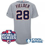 2012 world series mlb detroit tigers #28 fielder grey jerseys