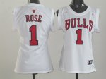 women nba jerseys chicago bulls #1 rose white cheap jersey