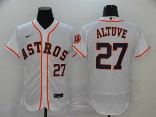 Men\'s Houston Astros #27 Jose Altuve New White 2020 Stitched Baseball Jersey