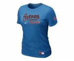 Women Houston Astros L.blue Nike Short Sleeve Practice T-Shirt