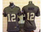 Women Nike New England Patriots #12 Tom Brady Green Salute to Se