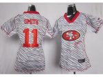 nike women nfl san francisco 49ers #11 smith [fem fan zebra]