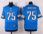 nike detroit lions #75 warford elite blue jerseys