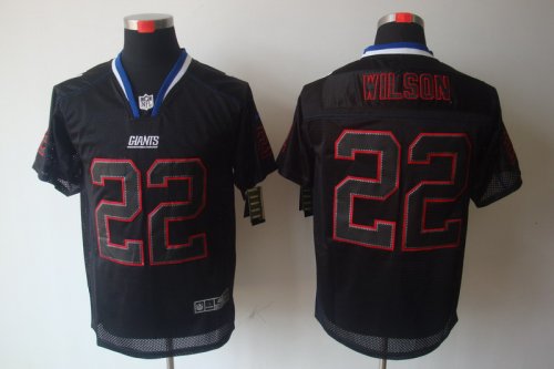nike nfl new york giants #22 wilson elite black jerseys [lights