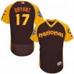 men's majestic chicago cubs #17 kris bryant brown 2016 all star national league bp authentic collection flex base mlb jerseys