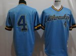 Baseball Jerseys milwaukee brewers #4 paul molitor 1982 m&n blue